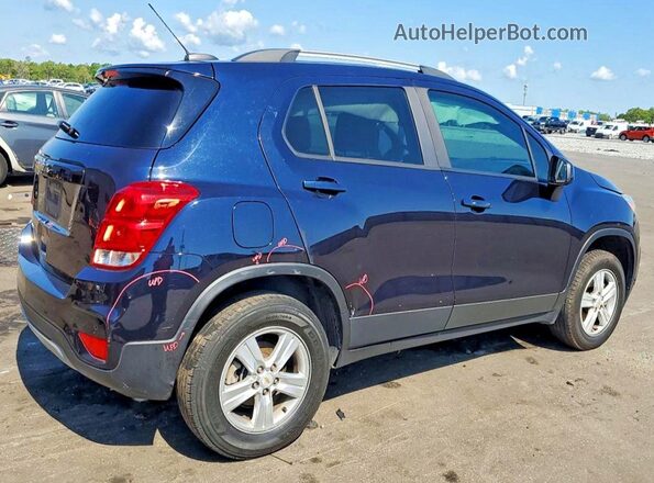KL7CJPSB4MB351664 2021 CHEVROLET TRAX Blue Trasero derecho