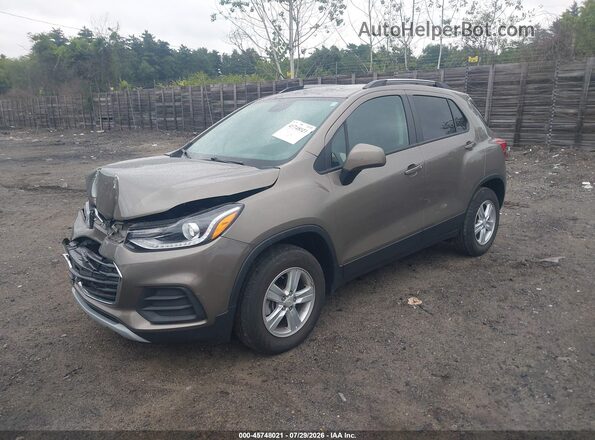 KL7CJPSM5NB567588 2022 CHEVROLET TRAX Коричневый Передняя левая четверть