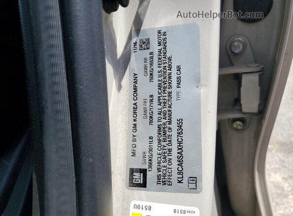 KL8CA6SAXHC763455 2017 CHEVROLET SPARK Gray Widok komory silnika