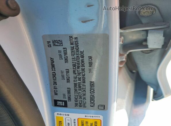 KL8CB6SA1GC616906 2016 CHEVROLET SPARK Blue Вид підкапотного простору