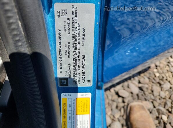KL8CB6SA1MC703667 2021 CHEVROLET SPARK Blue Vista del compartimento del motor
