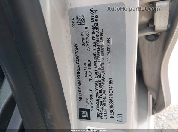 KL8CB6SA3HC741651 2017 CHEVROLET SPARK White Вид підкапотного простору