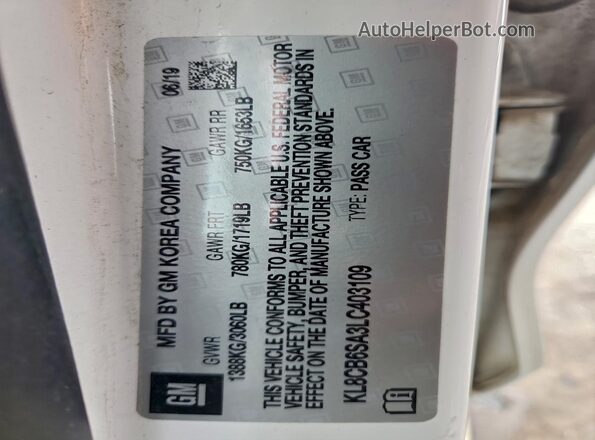 KL8CB6SA3LC403109 2020 CHEVROLET SPARK White Շարժիչի բաժամունքի տեսք