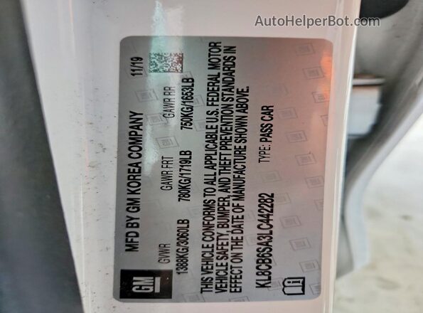 KL8CB6SA3LC442282 2020 CHEVROLET SPARK White Widok komory silnika