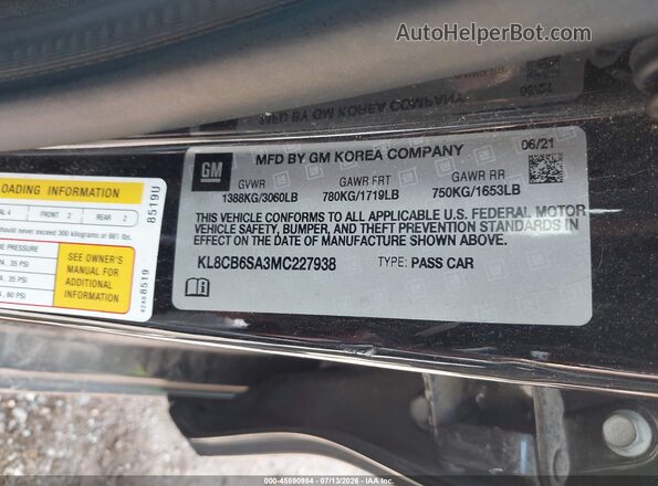 KL8CB6SA3MC227938 2021 CHEVROLET SPARK Black Вид підкапотного простору