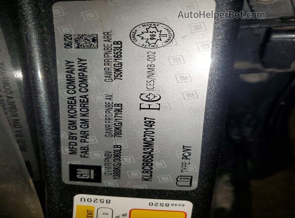 KL8CB6SA3MC701497 2021 CHEVROLET SPARK Gray Շարժիչի բաժամունքի տեսք