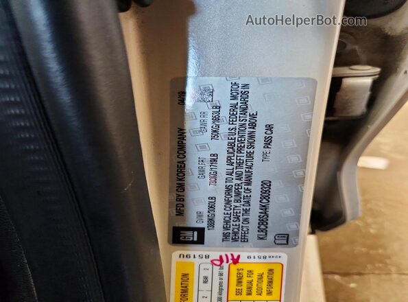 KL8CB6SA4KC809320 2019 CHEVROLET SPARK Cream Vista del compartimento del motor