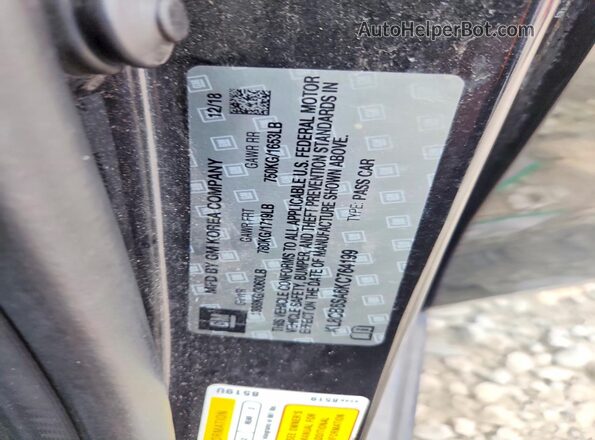 KL8CB6SA6KC764199 2019 CHEVROLET SPARK Black Engine compartment view