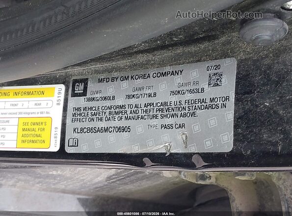 KL8CB6SA6MC706905 2021 CHEVROLET SPARK Black Շարժիչի բաժամունքի տեսք