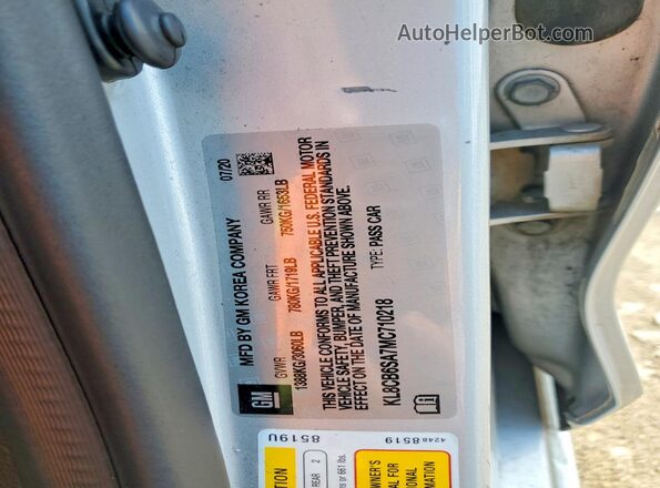 KL8CB6SA7MC710218 2021 CHEVROLET SPARK Silver Widok komory silnika