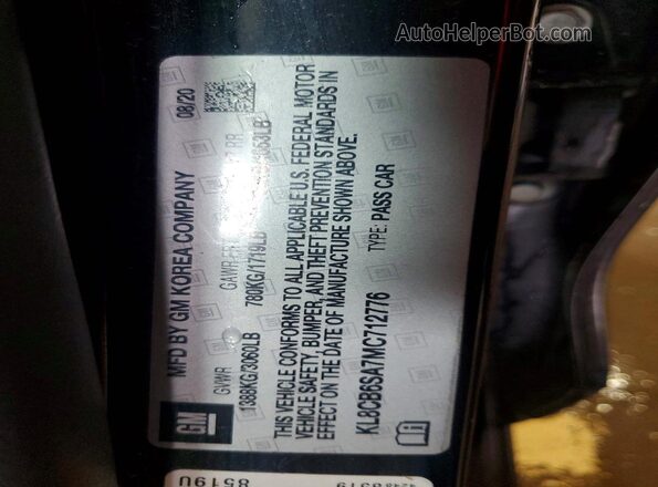 KL8CB6SA7MC712776 2021 CHEVROLET SPARK Black Vista del compartimento del motor