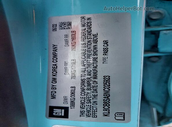 KL8CB6SA8NC025923 2022 CHEVROLET SPARK Blue Widok komory silnika