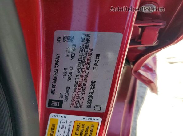 KL8CB6SA9LC428032 2020 CHEVROLET SPARK Pink Vista del compartimento del motor