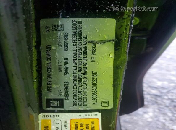 KL8CD6SA0MC221587 2021 CHEVROLET SPARK Black Engine compartment view