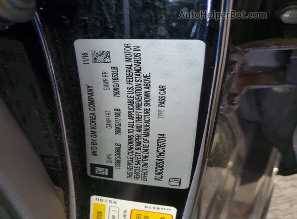 KL8CD6SA1HC767014 2017 CHEVROLET SPARK Black VIN sticker view