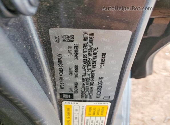 KL8CD6SA3LC474112 2020 CHEVROLET SPARK Gray Вид наклейки з VIN-кодом
