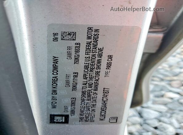 KL8CD6SA4HC741877 2017 CHEVROLET SPARK Silver Вид підкапотного простору