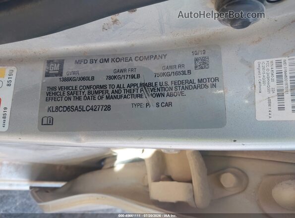 KL8CD6SA5LC427728 2020 CHEVROLET SPARK Серый Вид подкапотного пространства