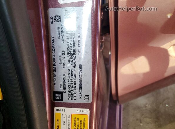 KL8CD6SA5MC709286 2021 CHEVROLET SPARK Фиолетовый Вид подкапотного пространства