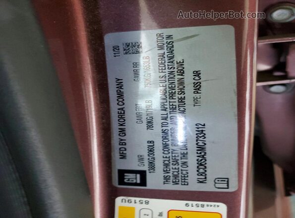 KL8CD6SA5MC733412 2021 CHEVROLET SPARK Purple Engine compartment view