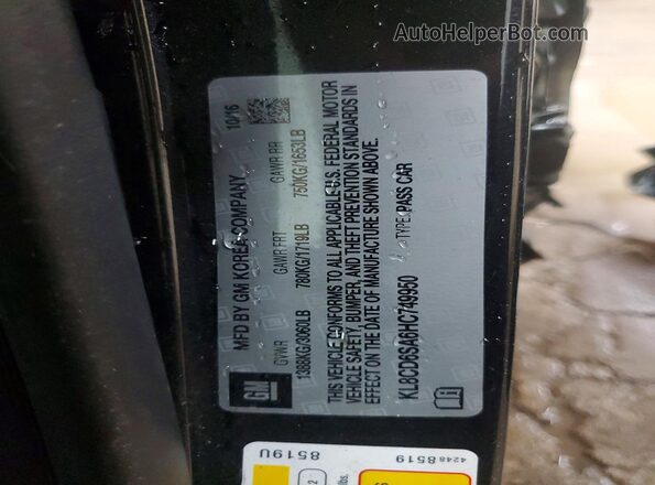 KL8CD6SA6HC749950 2017 CHEVROLET SPARK Черный Вид наклейки с VIN-кодом