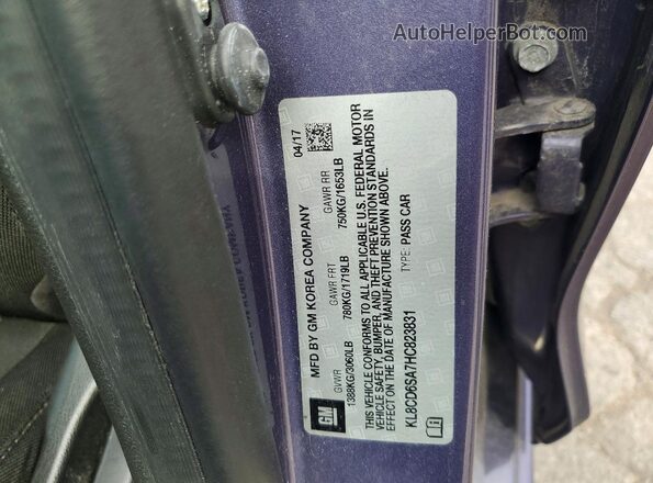 KL8CD6SA7HC823831 2017 CHEVROLET SPARK Purple Vista de la etiqueta del VIN