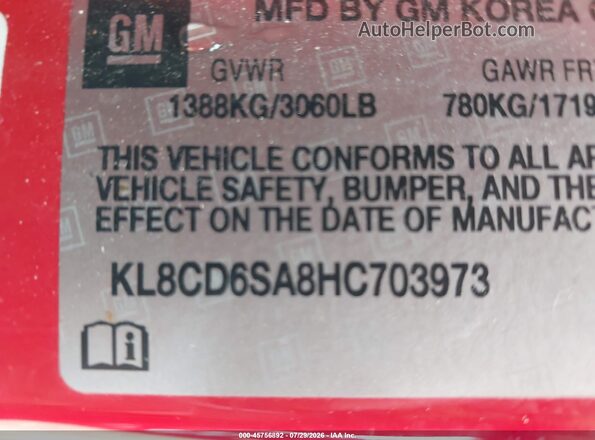 KL8CD6SA8HC703973 2017 CHEVROLET SPARK Gray Engine compartment view