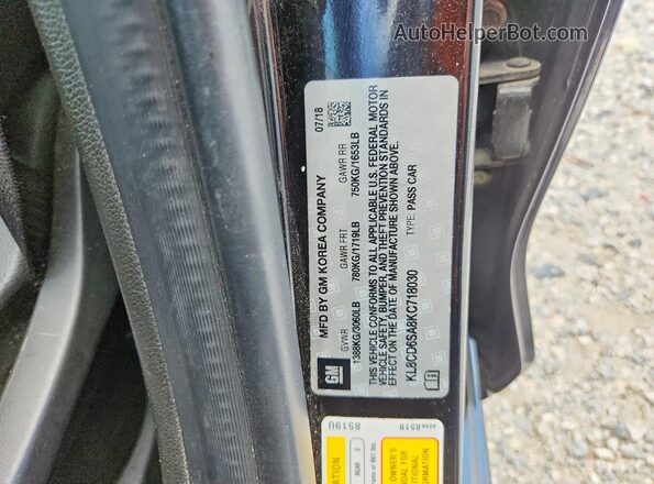 KL8CD6SA8KC718030 2019 CHEVROLET SPARK Black Вид наклейки з VIN-кодом