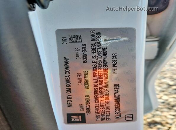 KL8CD6SA8MC744758 2021 CHEVROLET SPARK White Շարժիչի բաժամունքի տեսք