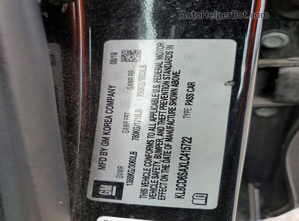 KL8CD6SAXLC415722 2020 CHEVROLET SPARK Black VIN կոդի պիտակի տեսք