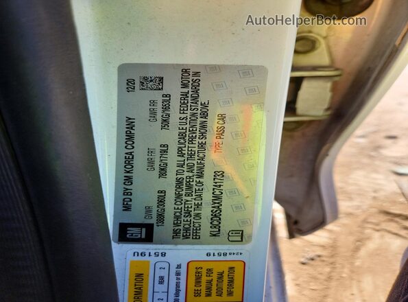 KL8CD6SAXMC741733 2021 CHEVROLET SPARK White Widok komory silnika