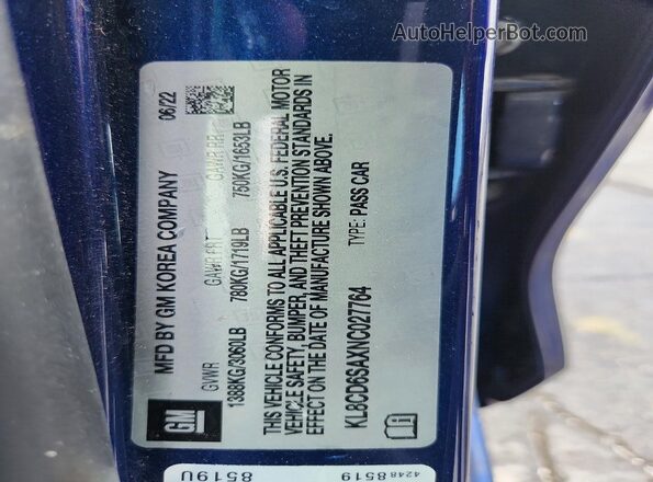 KL8CD6SAXNC027764 2022 CHEVROLET SPARK Blue Widok komory silnika