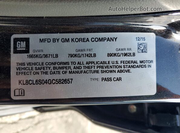 KL8CL6S04GC582657 2016 CHEVROLET SPARK Black Вид підкапотного простору