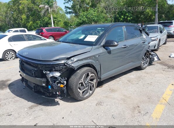 KM8HA3A34RU034678 2024 HYUNDAI KONA Gray Առջևի ձախ երեք քառորդ տեսարան