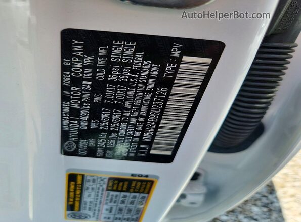 KM8HA3AB9SU237126 2025 HYUNDAI KONA Белый Вид наклейки с VIN-кодом