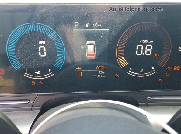 KM8HA3ABXSU268367 2025 HYUNDAI KONA White Вид щитка приладів