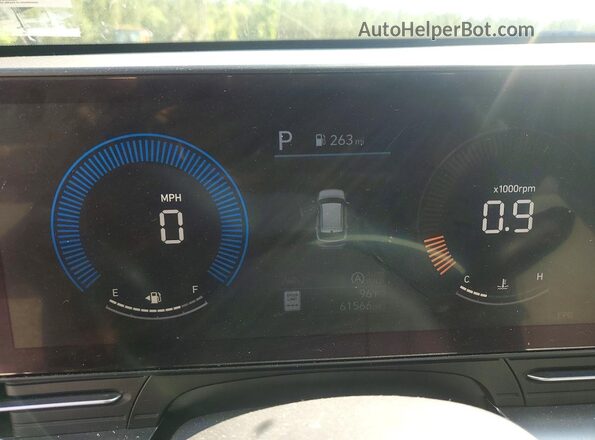KM8HACAB5RU096646 2024 HYUNDAI KONA Blue Widok zestawu wskaźników