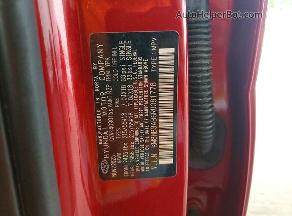 KM8HB3AB6RU081778 2024 HYUNDAI KONA Красный Вид подкапотного пространства