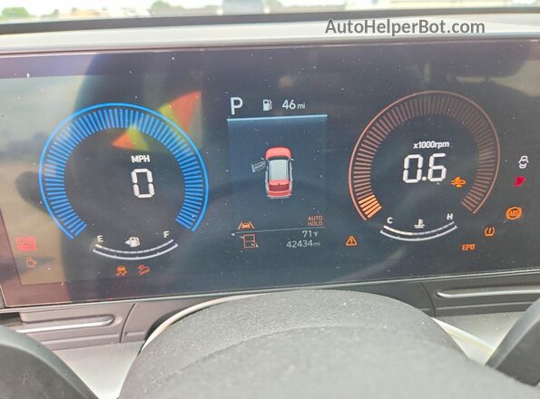 KM8HB3AB6RU140473 2024 HYUNDAI KONA Blue Вид щитка приладів