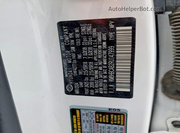KM8HBCAB2RU147999 2024 HYUNDAI KONA White 360 interior view