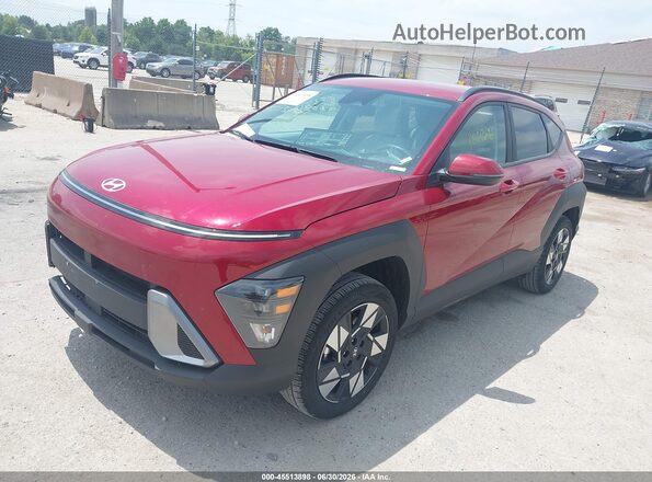 KM8HBCAB2SU338182 2025 HYUNDAI KONA Red Առջևի ձախ երեք քառորդ տեսարան