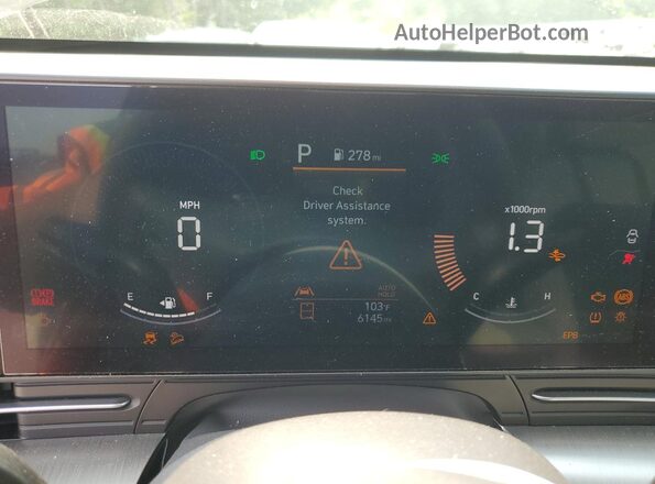 KM8HBCAB6RU072840 2024 HYUNDAI KONA Silver Vista del cuadro de instrumentos