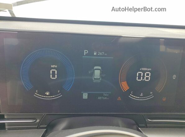 KM8HBCAB6RU181864 2024 HYUNDAI KONA White Instrument cluster view