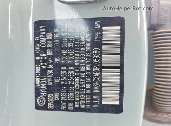 KM8HC3AB3RU059380 2024 HYUNDAI KONA Turquoise VIN sticker view