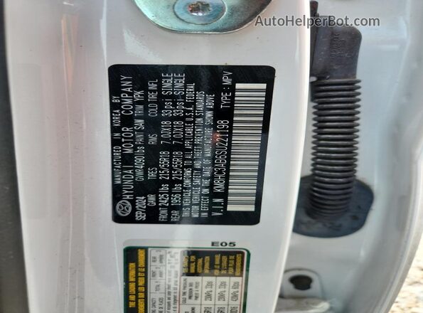 KM8HC3AB6SU221198 2025 HYUNDAI KONA White Widok naklejki z numerem VIN