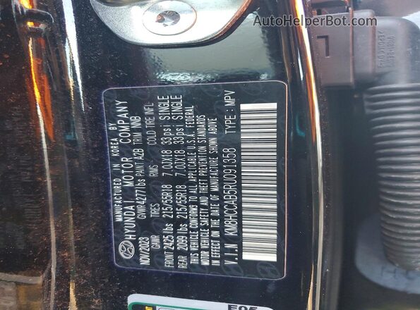KM8HCCAB5RU091358 2024 HYUNDAI KONA Черный Вид наклейки с VIN-кодом