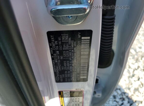 KM8HD3A39TU374388 2026 HYUNDAI KONA White VIN sticker view