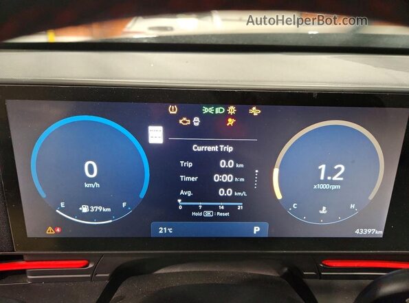 KM8HECA34RU091676 2024 HYUNDAI KONA Black ხელსაწყოთა პანელის ხედი