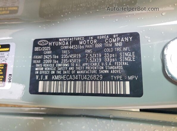 KM8HECA34TU426829 2026 HYUNDAI KONA Green Панорамний вид салону 360°