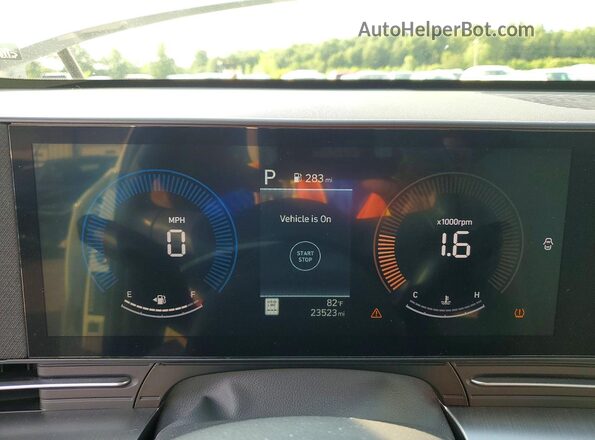 KM8HFCAB1TU368022 2026 HYUNDAI KONA White Instrument cluster view